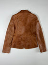 On & On | Tan Brown Leather Blazer Women’s (Xxs)