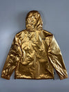 Jizo-Devil Japanese Streetwear Metallic Gold Hooded Jacket Rare Graphic Print Zip-Up (M)