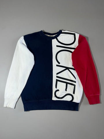 Dickies Colorblock Big Logo Crewneck Sweatshirt  Navy White Red (L)
