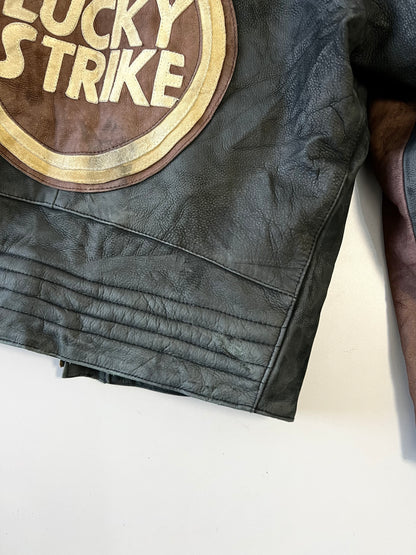 ZVintage Lucky Strike 90s (RARE FIND) Original Leather Jacket (M)