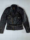 Modeka Kollektion Vintage Leather Biker Jacket – Black  (S/M)
