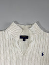 Polo Ralph Lauren | Cable Knit Split Neck Sweater Cream | (S)
