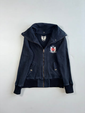 Vintage Big Train Crest Embroidered Funnel-Neck Zip Jacket (XS)