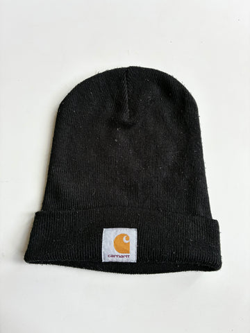 Vintage Carhartt Black Cuffed Watch Knit Beanie (H-12.5 inches/W-18)