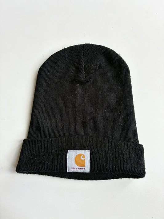 Vintage Carhartt Black Cuffed Watch Knit Beanie (H-12.5 inches/W-18)