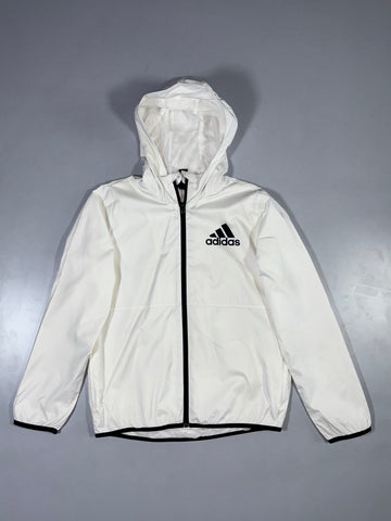 Adidas White Hooded Zip-Up Jacket (S)