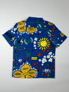 Pharrell Williams x Adidas “Human Race” Graphic Camp Shirt — Blue Multi (M)