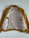 Golden Tan Suede Varsity Bomber Jacket (XL)