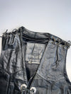 ZPremium Black Leather Bike Vest -Eagle Design (M/L)
