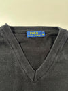 Polo Ralph Lauren Black V-Neck Knit Sweater –(L)