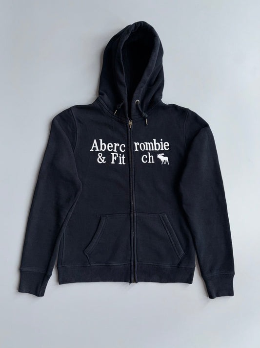Abercrombie & Fitch | Black Logo Zip Hoodie | (XS)
