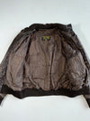 Vera Pelle Brown Leather Bomber Jacket, Made in Italy (L/XL)