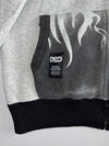 Double Diamond “I Am Hot” Grey Flame Graphic Zip Hoodie (M)