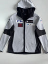 Spyder x U.S. Ski Team Official Fleece Hoodie – White/Black | Sponsor Patches  (M)