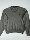 Polo Ralph Lauren V-Neck Knit Sweater – Heather Grey (M)