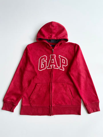 GapKids Red Fleece Arch Logo Zip-Up Hoodie (S)