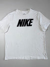 Nike White Block Spellout Logo Tee (2XL)