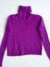 Polo Ralph Lauren Women's Purple Cable Knit Turtleneck Sweater women’s(XS)