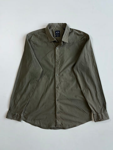Armani Exchange A|X Slim Fit Cotton Shirt – Olive Green (M)