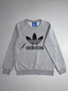 Adidas Originals | Grey Snakeskin Texture Big Trefoil Crewneck Sweatshirt (S)