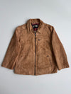 Vintage Schott NYC Sheepskin Suede Leather Motorcycle Jacket –lTan Custom Rider Lining (L/Xl)