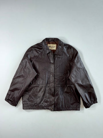Vintage 80s Enap Dark Brown Leather Blouson Jacket (M)