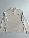 Chaps Ralph Lauren Cream Quarter-Zip Knit Sweater | Size (2XL)