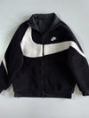 Nike Storm-Fit Big Swoosh Reversible Sherpa / Nylon Bomber Jacket Black (L)