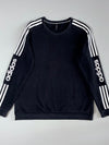 Adidas Neo 3-Stripe Sleeve Logo Crewneck Sweatshirt – Black (S)