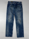 Lee Vintage Distressed Paint-Splatter Straight-Leg Denim Jeans (W:32) (L:39.5)