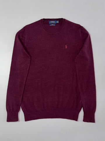 Polo Ralph Lauren Burgundy Merino Wool Crewneck Sweater – (S)