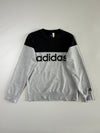 Adidas Linear Colourblock Crewneck Sweatshirt  Heather Grey & Black  (S)