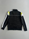 Kappa Black Colourblock Track Jacket with White & Neon Yellow Shoulder Panels (S/M)