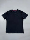 Tommy Hilfiger Black Crewneck Tee Signature Flag Logo (L)