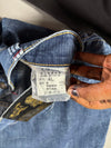 Japanese Oni Mask Acid Wash Denim Shorts (W:40) (L:24)