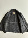 Vintage Black Leather Zip-Up Trucker Jacket(2XL)