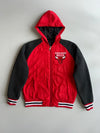 Vintage Chicago Bulls NBA Hooded Bomber Jacket — Red/Black (M)