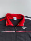 Reebok Vector Logo Colorblock Piped Collar Full-Zip Track Jacket Black Red White (XL/2XL)