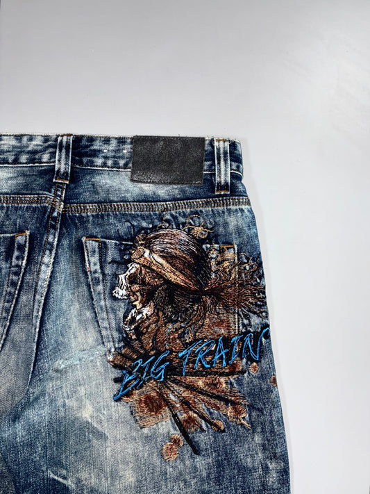 Big Train Japanese Skull Denim Jeans (W:34 |L:42)