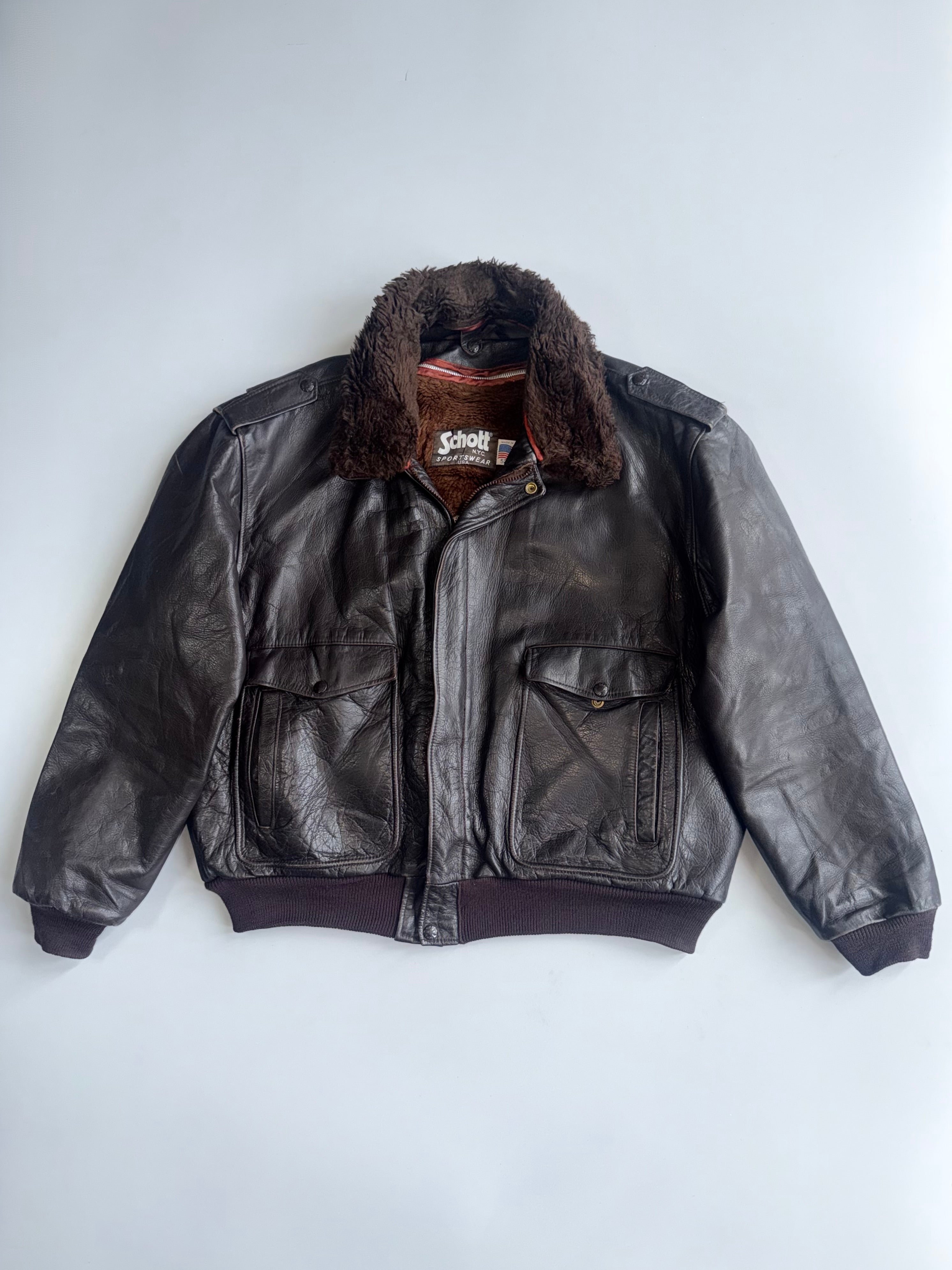 Schott NYC | 184SM G-1 Cowhide Flight Jacket | Pure Leather| (USA