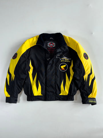 Vintage Hein Gericke Pro Sports Honda Yellow Flame Racing Jacket (M/L)