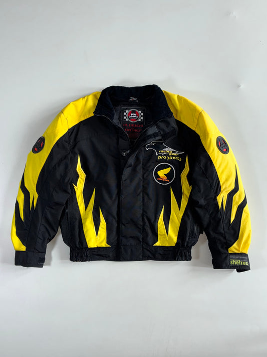 Vintage Hein Gericke Pro Sports Honda Yellow Flame Racing Jacket (M/L)