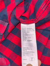 Hollister Red Navy Buffalo Gingham Check Button-Down Shirt (S)