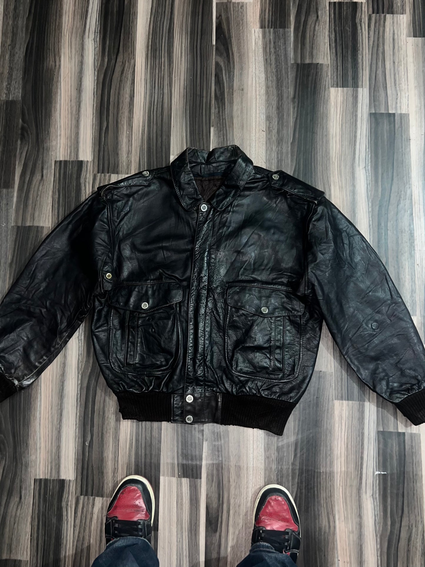 ZAIRFORCE AVIATION* Original Leather Jacket (RARE) M/L