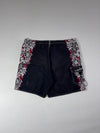 Vintage Quiksilver Red Tribal Floral Board Shorts (W:37) (L:19)