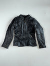 Vintage Bilt Black Perforated Leather Motorcycle Jacket Paded (XS/S)
