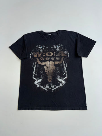 Wacken Open Air W:O:A 2018 Heavy Metal Festival Graphic T-Shirt Faded Black (XL)