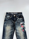 Big Train Japanese Denim “Kabuki Mask” Embroidered Jeans (W:26 |L:38)