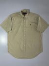 Ralph Lauren “Blaire” Short Sleeve Button-Down Shirt – Khaki, (XL)
