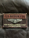 Vintage Redskins Leather Flight Bomber Jacket | Shearling Collar Detachable| G-1 Style (XL/2XL)